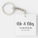 Search for just married key rings Mr and mrs