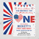 Search for 4th of july 1st birthday invitations Red white and blue