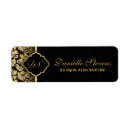 Search for black gold floral return address labels Vintage