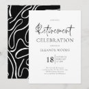 Search for black and white retirement invitations Modern