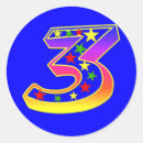 Search for number three stickers Colourful