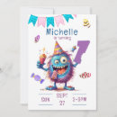 Search for cute monster invitations Blue