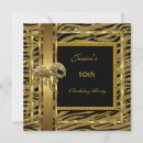 Search for animal 50th birthday invitations Gold