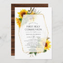 Search for sunflowers first communion invitations Rustic