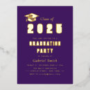 Search for purple and gold graduation invitations Elegant