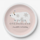 Search for pink snowflake plates Polar bear