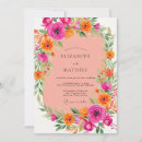 Search for pink and orange wedding invitations Tropical