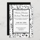 Search for black white music notes invitations Musician
