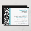 Search for damask sweet 16 invitations Girl