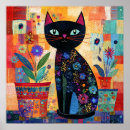 Search for whimsical cat art Folk