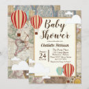Search for vintage maps invitations Hot air balloon