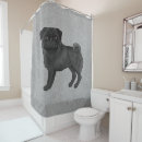 Search for pug shower curtains Illustration