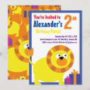 Search for big cat birthday invitations Lion