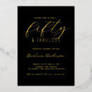 Search for fifty and fabulous 50th birthday invitations Black