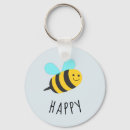 Search for cartoon bee round key rings Animal