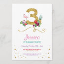 Search for flamingo 3rd birthday invitations Pineapple