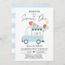 Search for ice cream 1st birthday invitations Blue