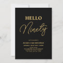 Search for gold 90th birthday invitations Black