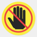 Search for warning stickers Hand