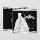 Search for black white silver quinceanera invitations Girly