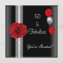 Search for red roses 50th birthday invitations Womens