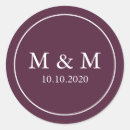 Search for purple round wedding stickers Plum