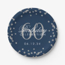 Search for navy blue and silver plates Birthday party