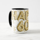 Search for happy 60th birthday mugs Gold
