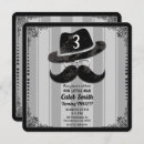Search for moustache birthday invitations Retro