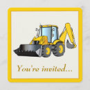 Search for backhoe birthday invitations Party