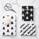 Search for black white christmas trees wrapping paper Cute