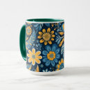 Search for blue flower design mugs Retro