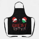 Search for matching couple aprons Santa