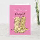 Search for western boots birthday cards Pink