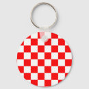 Search for red and white pattern key rings Chequered