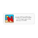 Search for letter n return address labels Monograms