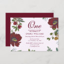 Search for burgundy 1st birthday invitations Flowers