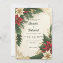 Search for red berries wedding invitations Poinsettia