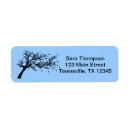 Search for tree silhouette return address labels Black