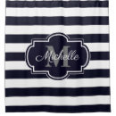 Search for navy blue striped shower curtains Pattern