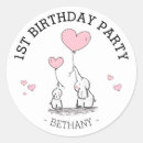 Search for elephant 1st birthday stickers Party
