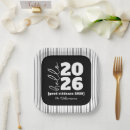 Search for new year paper plates Black and white