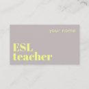 Search for language teacher business cards English