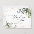 Search for gold wedding thank you cards Eucalyptus leaves