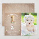 Search for rabbit 1st birthday invitations Floral bunny