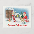 Search for vintage winter scene christmas cards Santa
