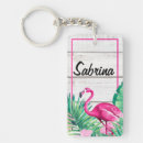 Search for flamingo rectangular key rings Girly