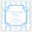 Search for blue flower thank you stickers Vintage