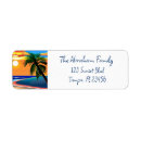 Search for tropical return address labels Sunset