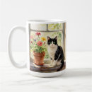 Search for cat and flower mugs Watercolor